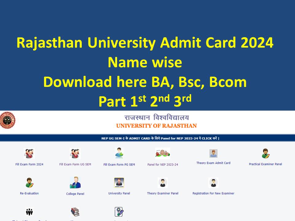 Rajasthan University Admit Card 2024