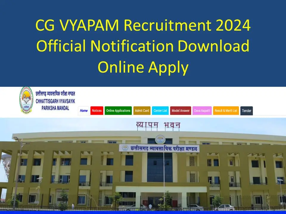 CG Vyapam Recruitment 2024 Vacancy Application Form Apply Online Eligibility Selection Process 