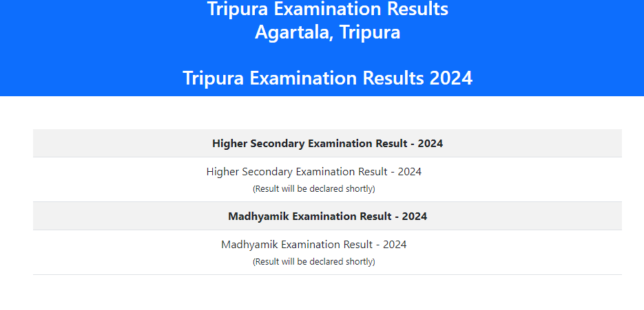 tbse.tripura.gov.in Result 2024 10th 12th Class Recruitment 