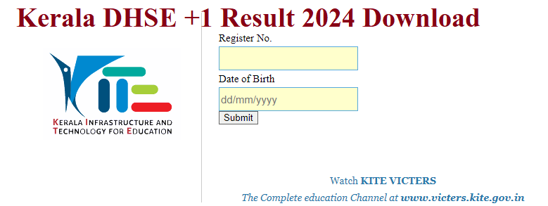 DHSE Kerala Plus One Results 2024