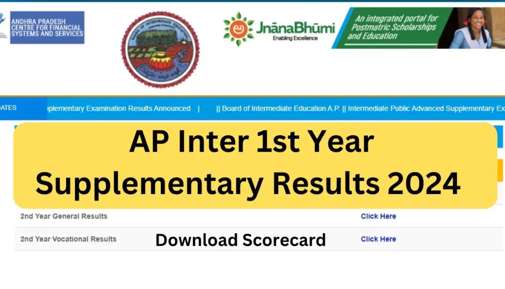 AP Inter 1st Year Supplementary Results 2024 link