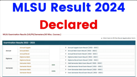 MLSU Result 2024 BA BSc BCom (OUT) Link Download 1st 2nd Final Year ...