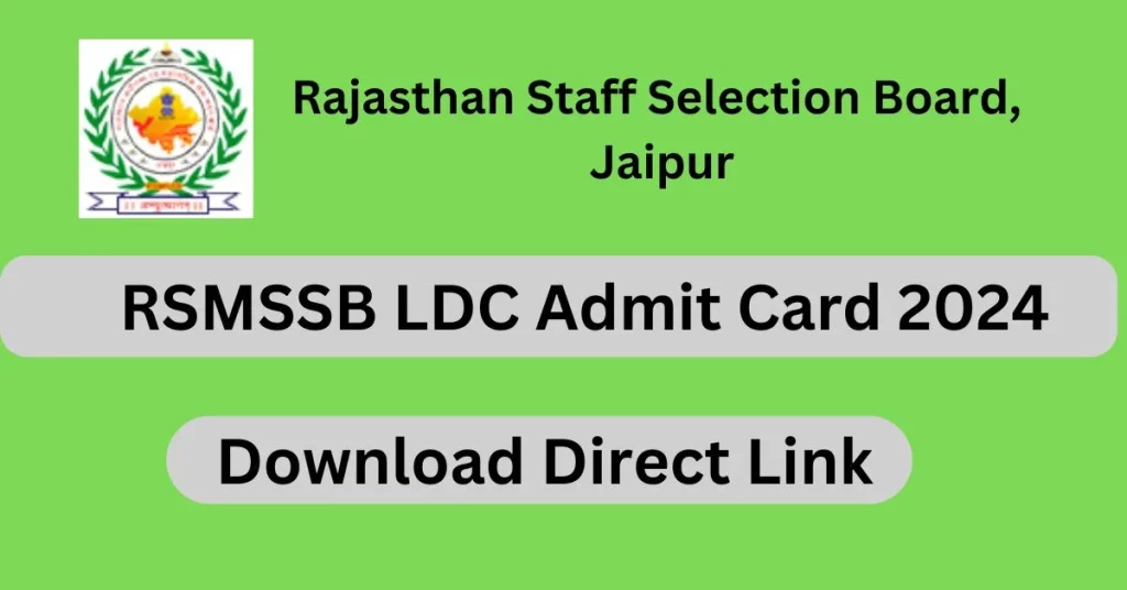 RSMSSB LDC Admit Card 2024 Download Link