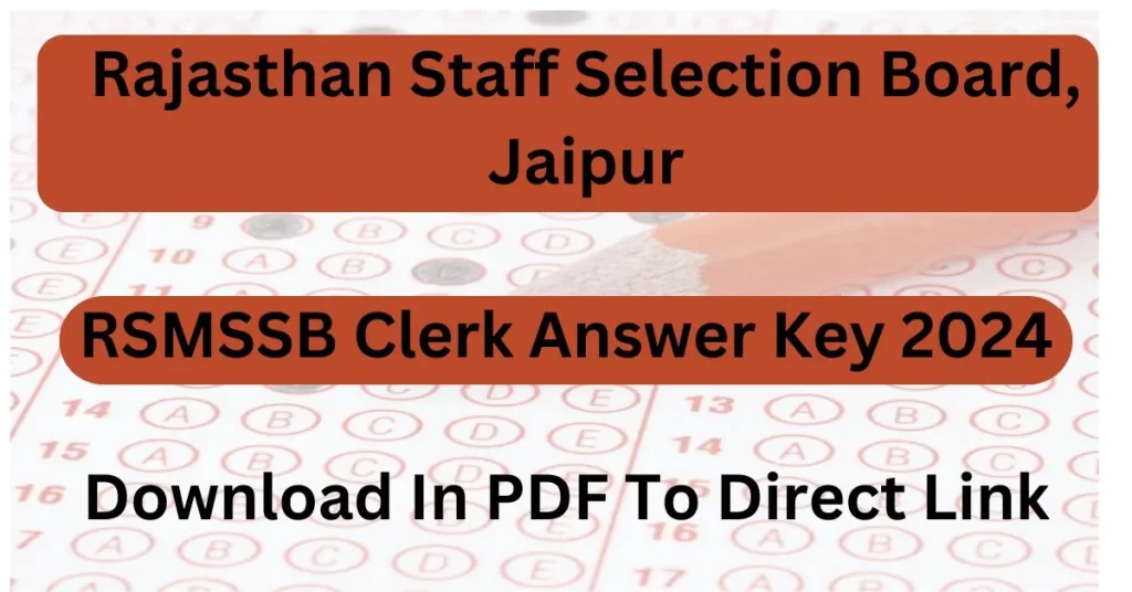 RSMSSB Clerk Answer Key 2024 PDF Download 