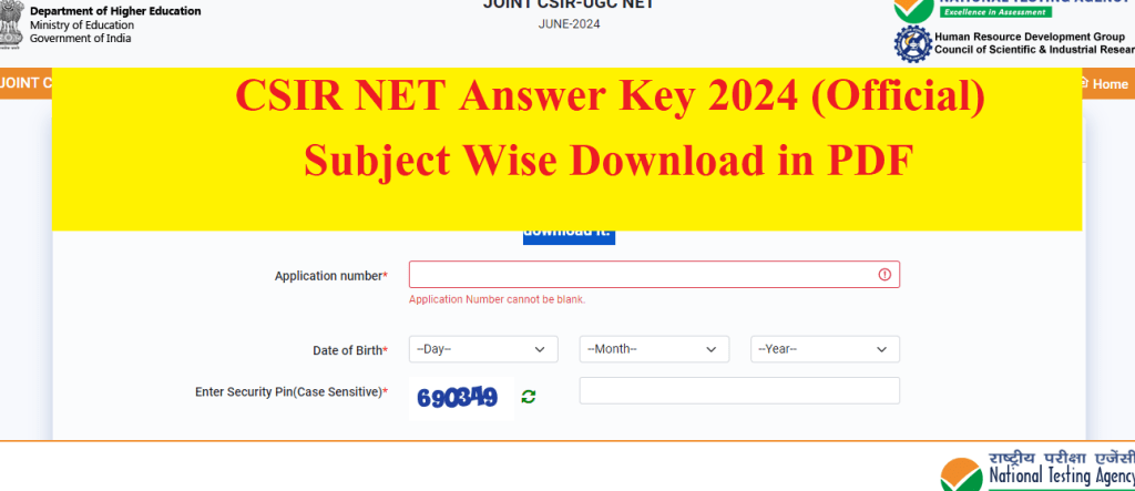 CSIR NET Answer Key 2024