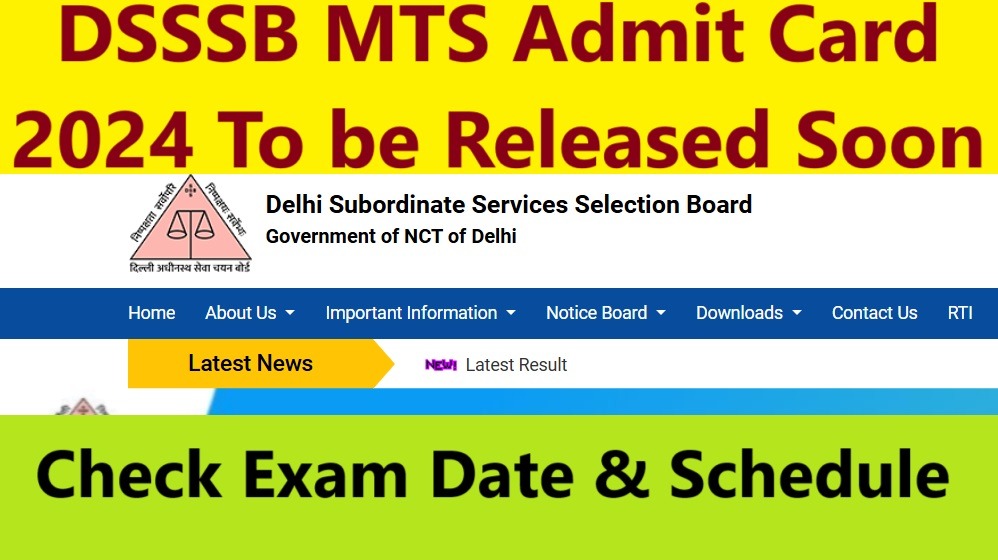 DSSSB MTS Admit Card 2024